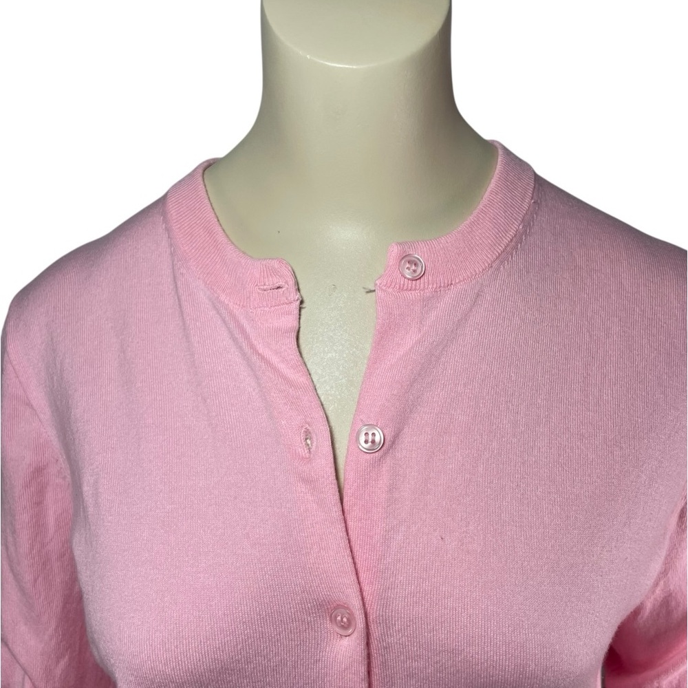 JCrew Pink cotton cardigan sweater small button front sz small feminine classic - Picture 3 of 8